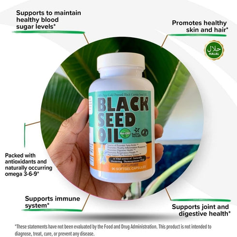 30 days Thymoquinone Pure Turkish Black Seed Oil, 90 Blackseed TQ Caps, Antioxidant Cold Pressed