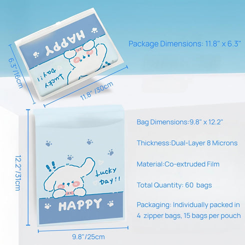 ZHUOAOO 60PCS Space-Saving Hanging Car Trash Bags, Easy Stick-On Disposable Leakproof Garbage Bag & Vomit Bags