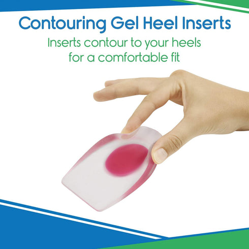 ViveSole Heel Cups for Heel Pain Relief - 3 Pairs Gel Cushion Inserts for Heel Spur, Achilles Tendonitis, Plantar