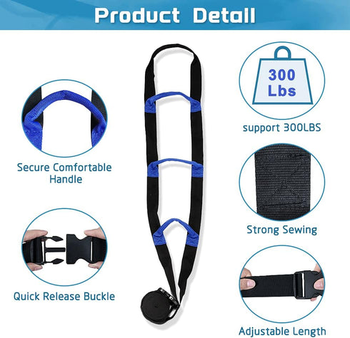 NEPPT Bed Ladder Assist - Pull Up Rope Ladder for Elderly and Seniors, Adjustable Sit Up Helper with Handle