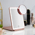 LED Foldable Travel Makeup Mirror - 5x7 inches, 3 Colors Light Modes USB Rechargeable Touch Screen Cosmetic