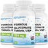 Puregen Labs Ferrous Gluconate, 324 mg Iron Supplement, Gentle on Stomach | 3 Pack - 300 Tablets Total