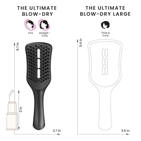 Tangle Teezer Ultimate Blow Dry Brush, Vented Hair Brush for Quick & Easy Blowout, Jet Black
