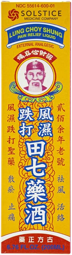 Lung Choy Shung First Aid Pain Relief Liquid (Dit Da Jow), 6.76 Fl Oz, 1 Bottle
