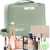 Queboom Travel Makeup Bag, Cosmetic Bag Toiletry Bag for Women and Men (Green-3pcs)