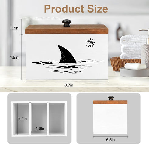 MROUEN Tampon Holder for Bathroom,White Feminine Product Organizer,Girl Stuff Box for Bathroom,Pad and Tampon Organizer