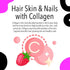 VitaGlobe Hair Skin and Nails Gummy with Collagen, 60 Count - Vitamins A, C, D, E, B6 & Biotin for Healthy Hair