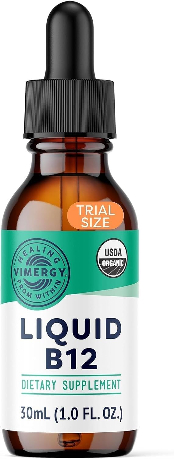 Vimergy Liquid B12 – Fast-Absorbing Energy Support Supplement – USDA Certified Organic, Vegan, Non-GMO - 30 Servings