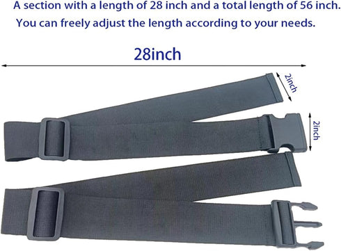 Two-Piece Wheelchair Safety Strap Seat Belt Adjustable Anti-Fall Size-Suitable Universal Harness with Buckle