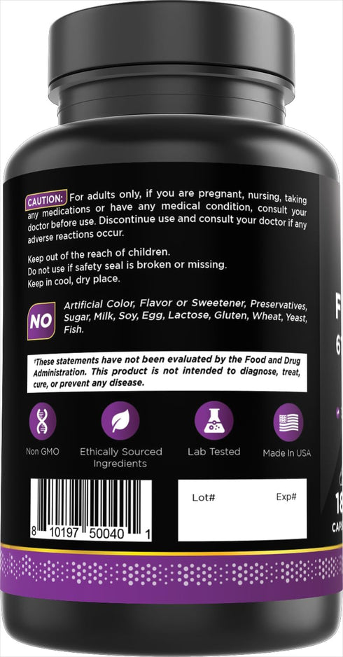 Oxify 610 180 Fenugreek mg | Capsules | Gluten-Free, Non-GMO | Supplement Made in USA