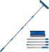 60.6" Professional Window Squeegee - 2 in 1 Cleaner with Long Stainless Steel Handle, Chenille for High Window Cleaning