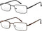 Yogo Vision Bifocal Reading Glasses, 2 Pack Metal Full Rim Readers, Rectangle Glasses for Men and Women