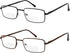 Yogo Vision Bifocal Reading Glasses, 2 Pack Metal Full Rim Readers, Rectangle Glasses for Men and Women