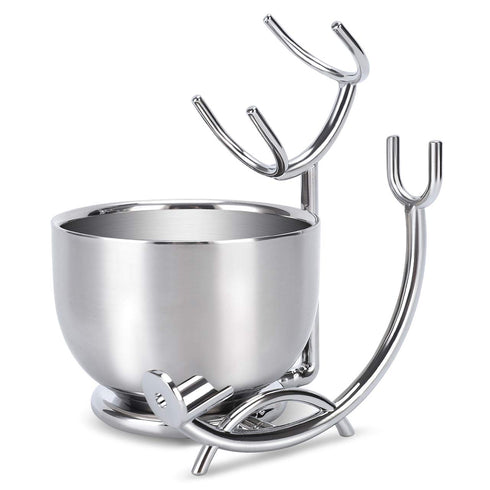 SANWA Grooming Shaving Kit for Men - Razor and Brush Stand with Stainless Steel Shaving Soap Bowl