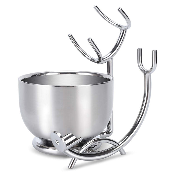 SANWA Grooming Shaving Kit for Men - Razor and Brush Stand with Stainless Steel Shaving Soap Bowl