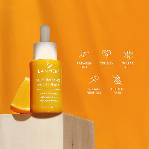 Vitamin C Face Serum - CE Ferulic Facial Serum with 15% Pure L-Ascorbic Acid, Anti Aging Skin Brightening Serum 30ml