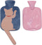 ZGMYC 1 Liter Rubber Hot Water Bottle with Soft Plush Fleece Cover, Cute