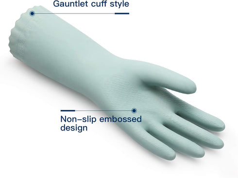 LANON Skin-Friendly Cleaning Gloves - Reusable Dishwashing Kitchen Gloves, Non-Slip, Large
