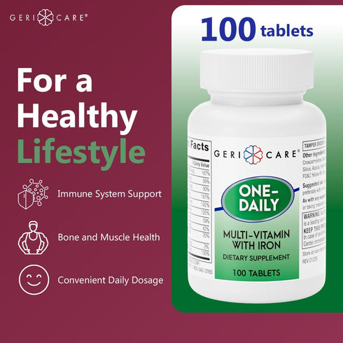 Tablets,100 Count (Pack 1) GeriCare One-Daily Multi-Vitamin with Iron