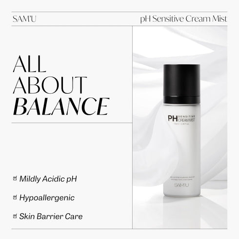SAM’U PH Sensitive Cream Mist | Daily Face Moisturizer for Men & Women | Hydrating Spray for Makeup Fixer