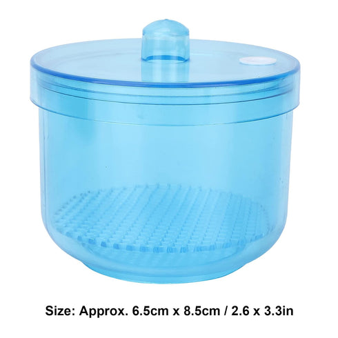Portable Nail Art Cleaning Box, Nail Sterilizer Box for Manicure Tools, Cleaning Container for Accessories (Blue)