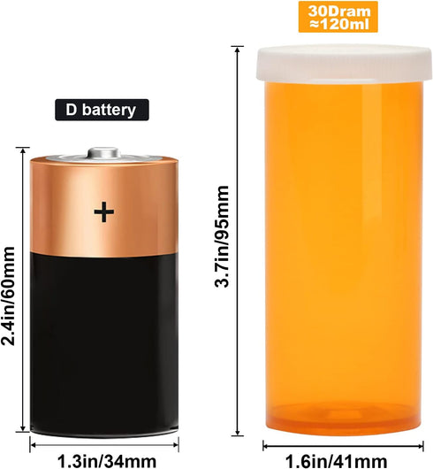 Empty Plastic Pill Bottles with Easy Open Caps (Not Child Resistant), Clear Containers for Prescription Medication