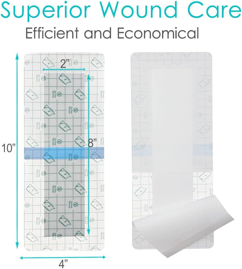 Hola Health 14 4"x10" Pcs Waterproof Shower Protector Bandage for Post Knee Replacement Hip Surgery Recovery Long