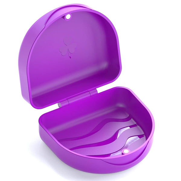 BVN Orthodontic Retainer Case - Slim Dental Case for Braces, Mouth Guard, Denture, and Teeth Aligner (Purple)