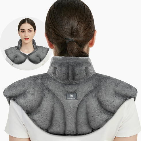 Microwavable Heat Pad for Neck and Shoulders, Weighted Moist Heating Wrap for Pain Relief