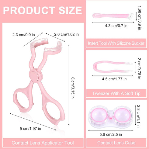 oruola Set Contact Lenses Applicator Tool,Contact Lens Applicator,Contact Remover Tool for Soft Contacts Insertion Tool
