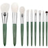 Natural Goat Hair Makeup Brushes Set, 9 Piece Face and Eye Brush Set for Travel Makeup