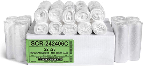 Aluf Plastics 10 Gallon Trash Bags, Commercial 1000 Pack, High Density 6 MICRON, for Home, Office, Bathroom