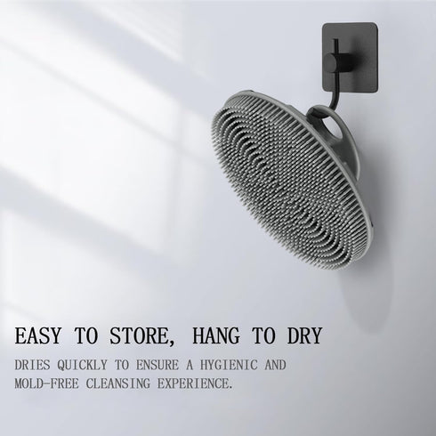 INNERNEED Food-grade Soft Silicone Body Scrubber Shower Brush, Gentle Exfoliating and Lather Well (Black+Gray)