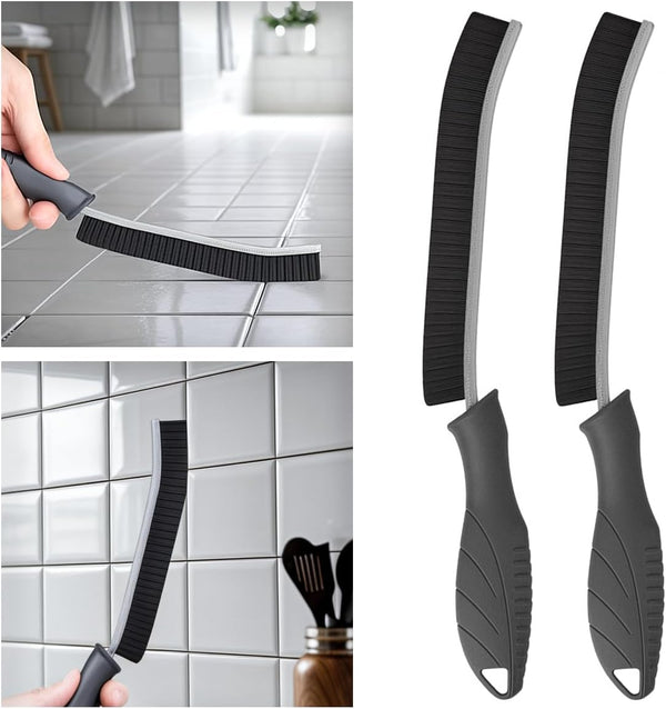 2 Pack Cleaning Brush, Hard Bristle Grout Brush, Multifunctional Deep Cleaning Supplies for Bathroom, Tile, Kitchen