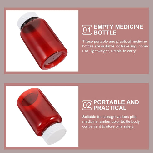 ULTECHNOVO Large Medicine Pill Bottles, Clear Plastic Medicine Bottle Empty Reagent Bottle Chemical Containers with