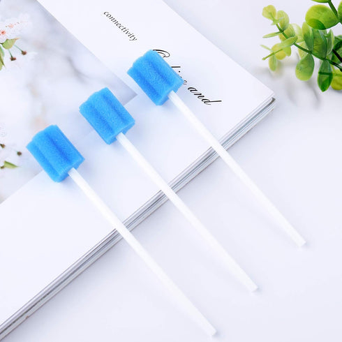 Wellgler's Disposable Oral Swabs, Sterile Sponge Mouth Swabs (250pcs, Blue)