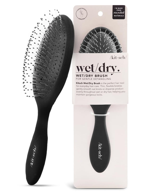 Kitsch Detangler Hair Brush for Wet and Dry Hair, Flexible Bristles for Curly or Straight Hair, for Adults & Kids