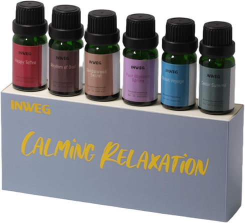 Essential Oils Gift Set, 6 Pack Premium Fragrance Oils for Aromatherapy Diffuser,
