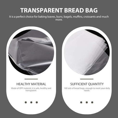VERDANVERSE 200pcs 100 Packaging Plastic Bread Bags with Twist Ties, Bakery Pouches for Bread and Dessert Storage