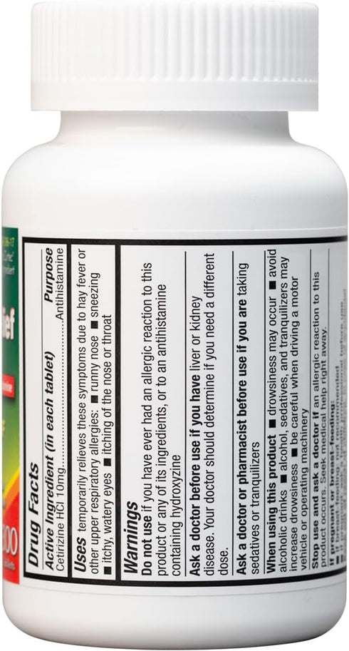 HealthA2Z 10mg, 300 Count (Pack 1), Allergy Relief, Cetirizine Dye Free, All Day Allergy Relief, Indoor & Outdoor