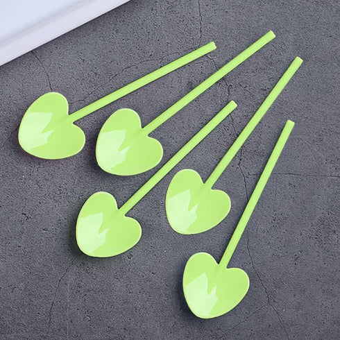 100 Piece Green Plastic Disposable Tasting Spoons, 4.1 Inch Dessert Spoon for Ice Cream, Pudding, and Tasting