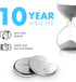 Tenergy CR1620 3V 5 Count Lithium Button Cell Battery, for Car Keys, Watches, Calculators, Remote Controls