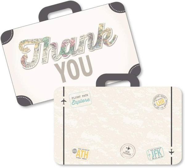 Big Dot of Happiness World Awaits - Shaped Thank You Cards -