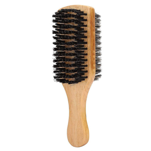 ZJchao Double Sided Beard Brush, Men's Mustache Brush with Wooden Handle, Bristle Nylon Mustache Comb for Beard Care