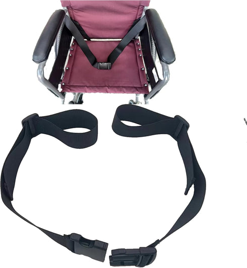 Two-Piece Wheelchair Safety Strap Seat Belt Adjustable Anti-Fall Size-Suitable Universal Harness with Buckle