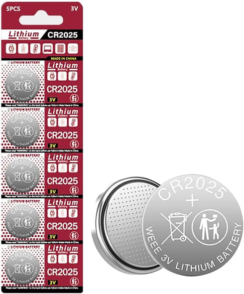 TXY CR2025 Battery 2025 3v Lithium Batteries (Pack of 5)
