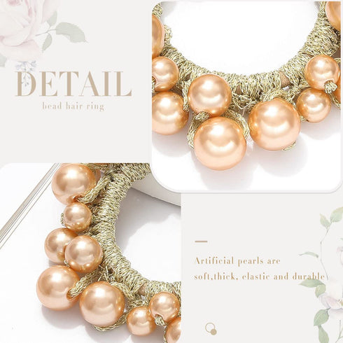 Pearl Hair Scrunchies, Rhinestone Hair Ties, Elastic Hair Bands for Women and Girls (Pack of 3)