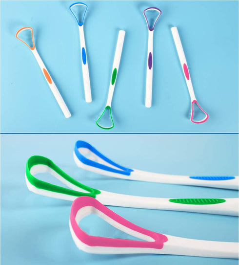 Tongue Scraper Cleaner, 100% BPA Free Tongue Scrapers for Adults, Kids, Healthy Oral Care, Easy to Use, Help Fight Bad