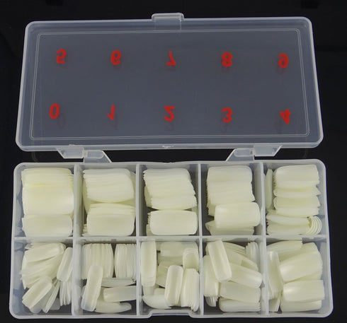 Yueton 500 Pack Natural Color Full Cover UV Gel False Nail Art Tips + Box for DIY Design