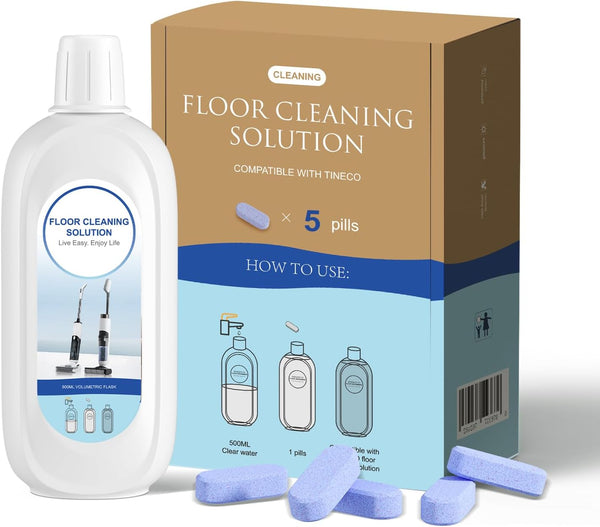 5 Bottles Compatible with Tineco Cleaning Solution, 500ml Per Bottle Lavender Scents Floor Cleaner for Robot Vacuums